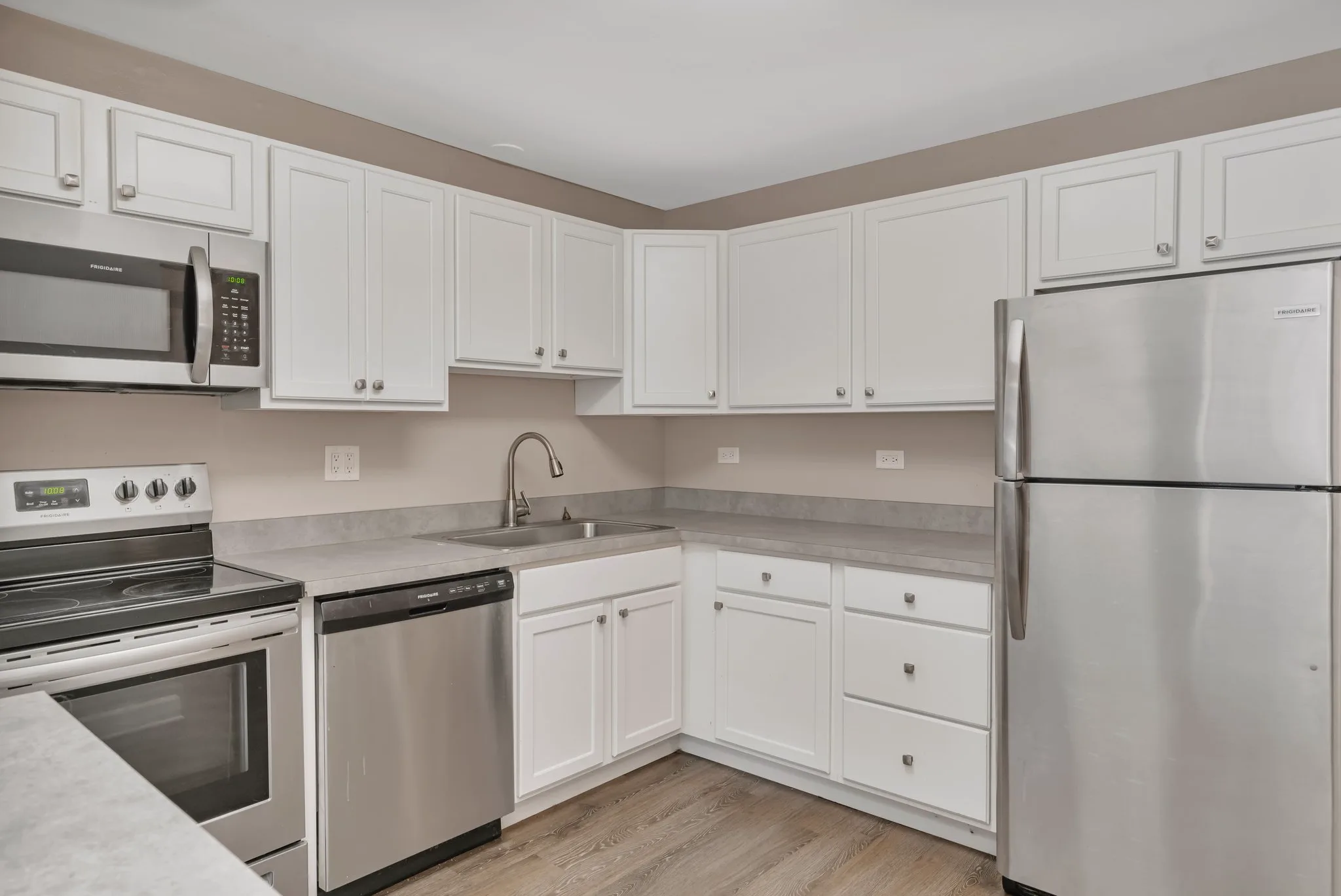 Renovated kitchen with stainless steel appliances